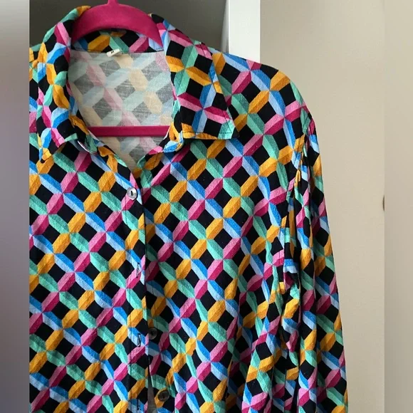 FBC Long Sleeve Soft Linen Fantasy Blouse - Picture 4 of 6